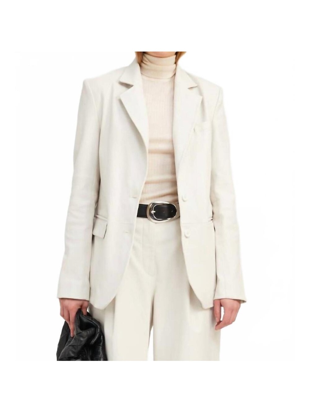 Tailored Cream Single-Breasted Blazer